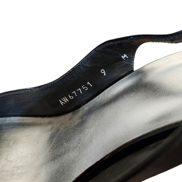 Stuart Weitzman Slingback Patent Leather Lucite Wedge Shoes Size 9 - Picture 7 of 12